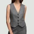 Wool Twill V-Neck Tailored Suit Waistcoat Vest